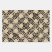 Rustikaler schwarzer brauner Kraftsatz kariert & S Geschenkpapier Set (Vorderseite 3)