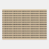 Rustikaler schwarzer brauner Kraftsatz kariert & S Geschenkpapier Set (Vorderseite 2)