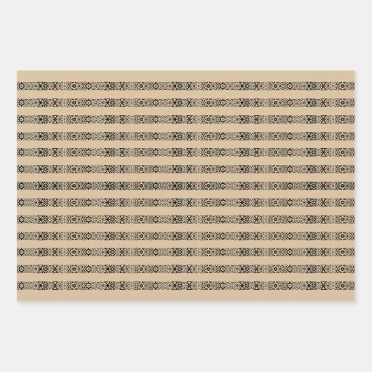 Rustikaler schwarzer brauner Kraftsatz kariert & S Geschenkpapier Set (Vorderseite 2)