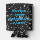 Rustikaler Schwarzer Glitzer 30. Geburtstag Retro  Dosenkühler (Rückseite)