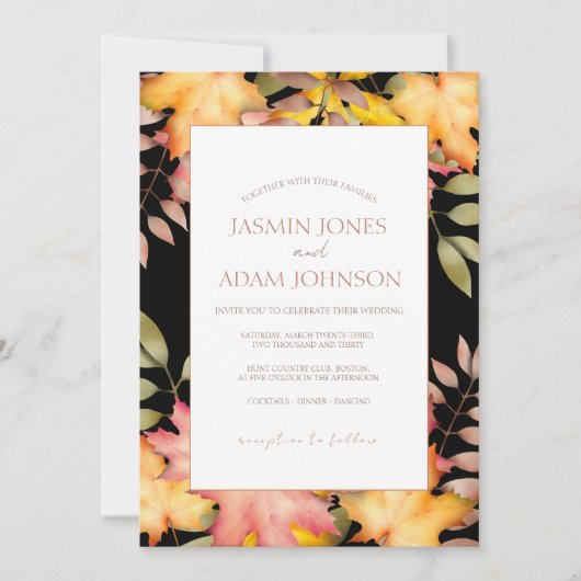 Rustikaler Schwarzer Herbst Herbstwoche Einladung (Vorderseite)