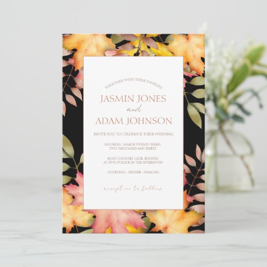 Rustikaler Schwarzer Herbst Herbstwoche Einladung (Stehend Vorderseite)