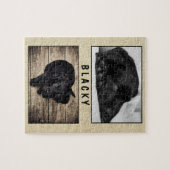 Rustikaler Schwarzer Hund Welpe 2 Foto Collage Puzzle (Horizontal)