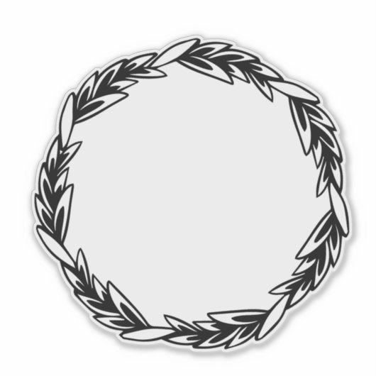 Rustikaler Schwarzer Kranz Aufkleber (Vorderseite)