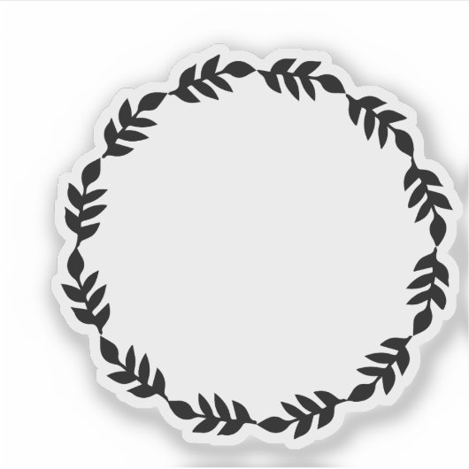 Rustikaler Schwarzer Kranz Aufkleber (Vorderseite)