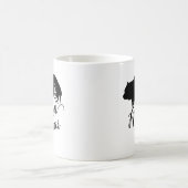 Rustikaler Schwarzer Mama-Bär und Evergreen Trees Kaffeetasse (Mittel)