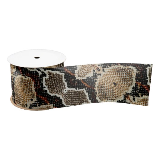 Rustikaler Schwarzer Pythonschlangen-Druck Satinband (Spule)