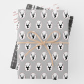 Rustikaler Schwarzer Rentier mit Schwarz-Weiß-Tart Geschenkpapier Set (Beispiel)