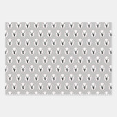 Rustikaler Schwarzer Rentier mit Schwarz-Weiß-Tart Geschenkpapier Set (Vorderseite)