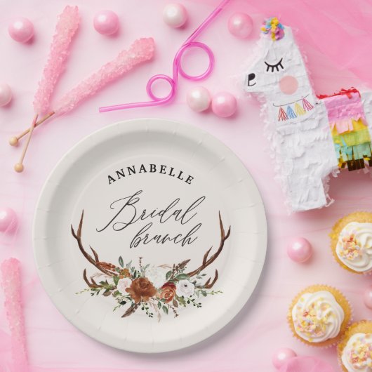 Rustikaler schwarzer Rostbrunch Pappteller (Party)