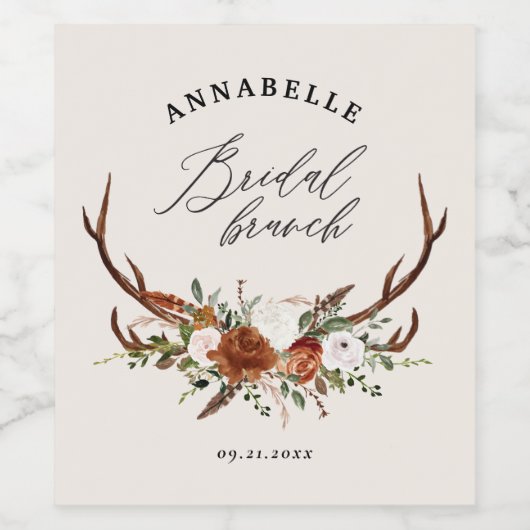 Rustikaler schwarzer Rostbrunch Weinetikett (Einzelnes Label)