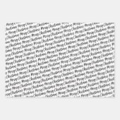 Rustikaler Schwarzer Tartan Kariert Frohe Weihnach Geschenkpapier Set (Vorderseite 2)