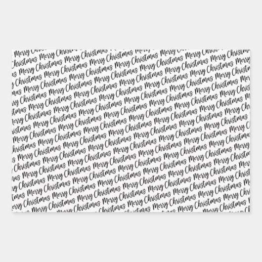 Rustikaler Schwarzer Tartan Kariert Frohe Weihnach Geschenkpapier Set (Vorderseite 2)