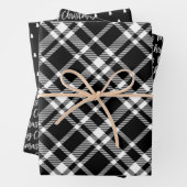 Rustikaler Schwarzer Tartan Kariert Frohe Weihnach Geschenkpapier Set (Beispiel)