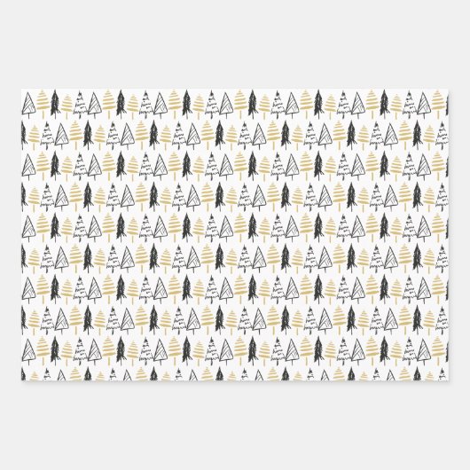 Rustikaler Schwarzer und Goldweiher Geschenkpapier Set (Vorderseite 2)