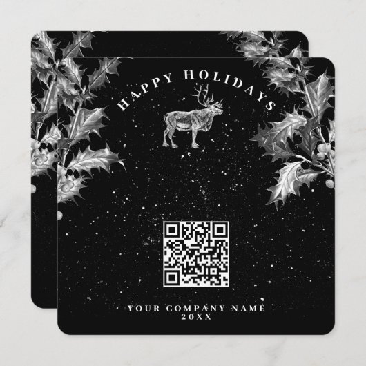 Rustikaler Schwarzurlaub - QR-Code Weihnachten (Vorne/Hinten)