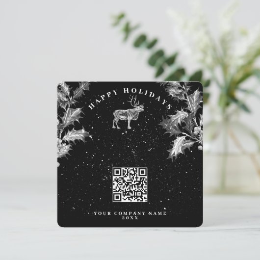 Rustikaler Schwarzurlaub - QR-Code Weihnachten (Stehend Vorderseite)