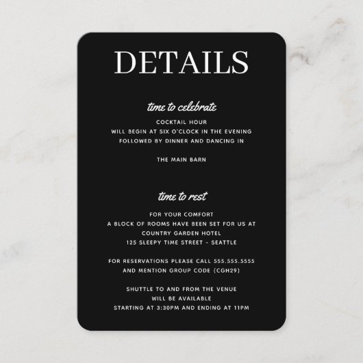 Rustikaler Schwarzwald Begleitkarte (Vorderseite)