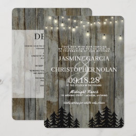 Rustikaler Schwarzwald mit Details Hochzeit Einladung