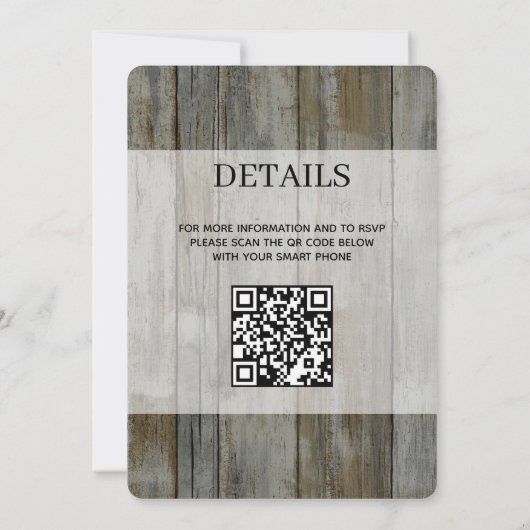Rustikaler Schwarzwald mit QR-Code Hochzeit Einladung (Rückseite)