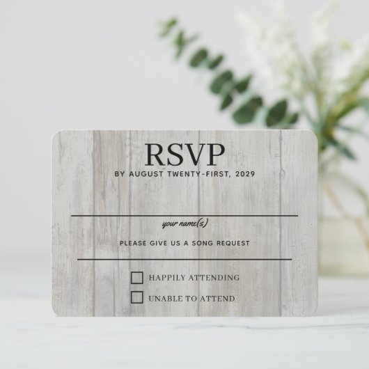 Rustikaler Schwarzwald RSVP Karte (Stehend Vorderseite)