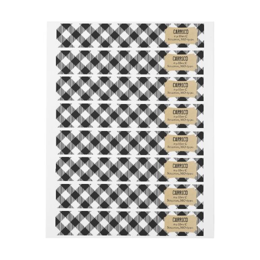 Rustikaler Schwarzweiss-Büffel kariert (Bogen)