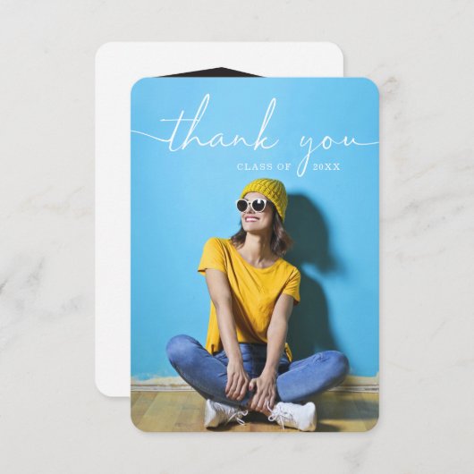 Rustikaler Script-Abschluss Vielen Dank Karten (Vorne/Hinten)