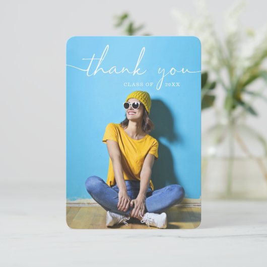 Rustikaler Script-Abschluss Vielen Dank Karten (Stehend Vorderseite)