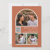 Rustikaler Seashell Nautical Navy Blue QR Code Hoc Einladung (Rückseite)