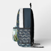 Rustikaler See Fischen | Monogramm Bedruckter Rucksack (Rechts)