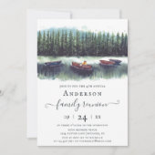 Rustikaler See mit Wiedersehen der Boote/Kanus-Fam Einladung (Vorderseite)