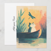 Rustikaler See Vintag Cat Adventure Ankündigung (Vorne/Hinten)