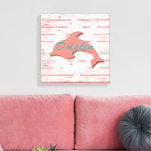 Rustikaler Seedelphin auf Druck des Schalen-Holz-| Leinwanddruck (Insitu (Wohnzimmer))