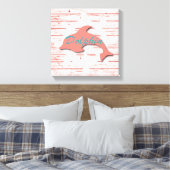 Rustikaler Seedelphin auf Druck des Schalen-Holz-| Leinwanddruck (Insitu (Schlafzimmer))