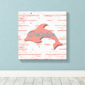 Rustikaler Seedelphin auf Druck des Schalen-Holz-| Leinwanddruck (Insitu (Holzboden))