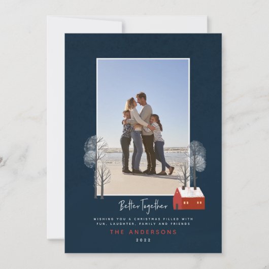 Rustikaler Seefahrer-Skandal Foto Weihnachten Ankündigung (Vorderseite)