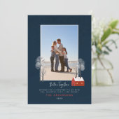 Rustikaler Seefahrer-Skandal Foto Weihnachten Ankündigung (Stehend Vorderseite)