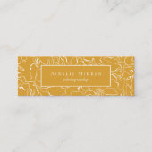 Rustikaler Senf Gelb, einfach floral Mini Visitenkarte (Vorderseite)