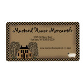 Rustikaler Senf Saltbox Haus Editable Shipping (Vorne)