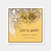 Rustikaler Senf Sonnenblume 2 Serviette (Vorderseite)