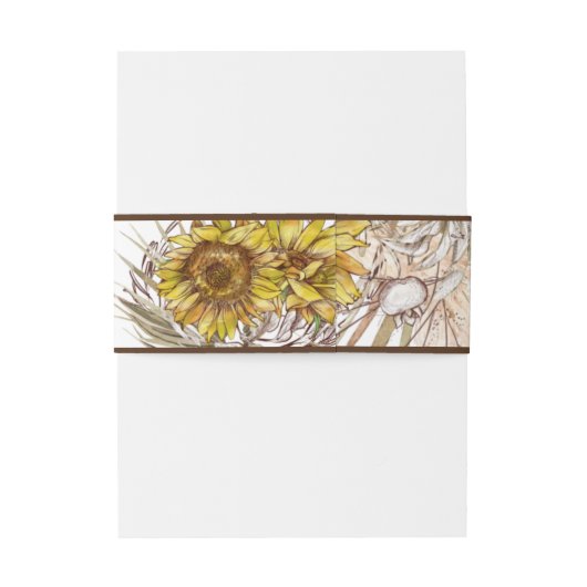 Rustikaler Senf Sonnenblume 3 Einladungsbanderole (Rückseitenbeispiel)