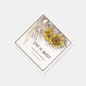 Rustikaler Senf Sonnenblume Serviette (Ecke)