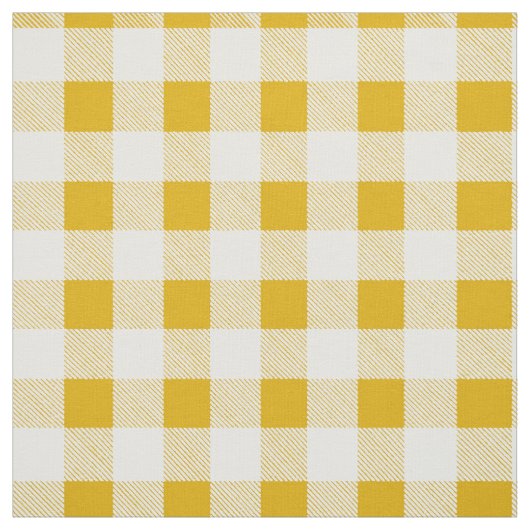 Rustikaler Senf Yellow Gingham Buffalo Kariert Stoff (Muster)