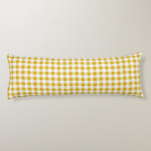 Rustikaler Senf Yellow Gingham Kariert Seitenschläferkissen (Rückseite)