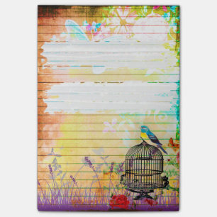 Rustikaler Shabby-Chic bunter Vintage-Blumenstil Post-it Klebezettel