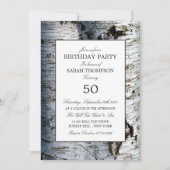 Rustikaler Silberbaum, Geburtstag Einladung (Vorderseite)