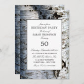 Rustikaler Silberbaum, Geburtstag Einladung (Vorne/Hinten)