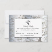 Rustikaler Silberbaum Hochzeit RSVP (Vorderseite)