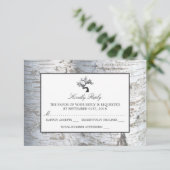 Rustikaler Silberbaum Hochzeit RSVP Karte (Stehend Vorderseite)