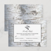 Rustikaler Silberbaum Hochzeit RSVP Karte (Vorne/Hinten)